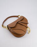 *FIRE PRICE* Christian Dior Brown Saddle Bag in Grained Calfskin Leather with Antique Gold Hardware