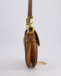 *FIRE PRICE* Christian Dior Brown Saddle Bag in Grained Calfskin Leather with Antique Gold Hardware