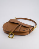 *FIRE PRICE* Christian Dior Brown Saddle Bag in Grained Calfskin Leather with Antique Gold Hardware