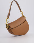 *FIRE PRICE* Christian Dior Brown Saddle Bag in Grained Calfskin Leather with Antique Gold Hardware