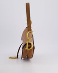 *FIRE PRICE* Christian Dior Brown Saddle Bag in Grained Calfskin Leather with Antique Gold Hardware