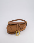*FIRE PRICE* Christian Dior Brown Saddle Bag in Grained Calfskin Leather with Antique Gold Hardware