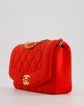 *RARE* Chanel Red Jersey Small Diana Flap Bag in with Gold Hardware