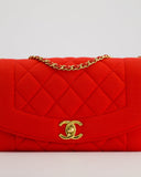 *RARE* Chanel Red Jersey Small Diana Flap Bag in with Gold Hardware