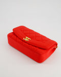 *RARE* Chanel Red Jersey Small Diana Flap Bag in with Gold Hardware