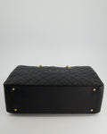 *RARE SIZE* Chanel Large Black Grand Shopper Tote Bag in Caviar Leather with Gold Hardware