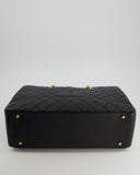 *RARE SIZE* Chanel Large Black Grand Shopper Tote Bag in Caviar Leather with Gold Hardware