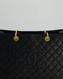*RARE SIZE* Chanel Large Black Grand Shopper Tote Bag in Caviar Leather with Gold Hardware