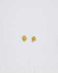 *HOT* Chanel Gold Round Knotted CC Logo Earrings