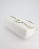 *SUPER FIRE PRICE* Chanel White Jumbo Classic Single Flap Bag in Caviar Leather with Silver Hardware