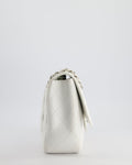 *SUPER FIRE PRICE* Chanel White Jumbo Classic Single Flap Bag in Caviar Leather with Silver Hardware