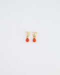 *HOT* Chanel Gold and Orange CC Logo Pendant Earrings
