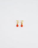 *HOT* Chanel Gold and Orange CC Logo Pendant Earrings