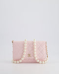 *HOT* Chanel Baby Pink Wallet on Chain in Lambskin Leather with Pearl Strap