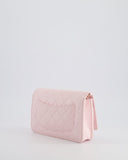 *HOT* Chanel Baby Pink Wallet on Chain in Lambskin Leather with Pearl Strap