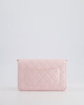 *HOT* Chanel Baby Pink Wallet on Chain in Lambskin Leather with Pearl Strap
