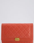 *FIRE PRICE* Chanel Coral Boy Wallet On Chain with Champagne Gold Hardware