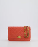 *FIRE PRICE* Chanel Coral Boy Wallet On Chain with Champagne Gold Hardware