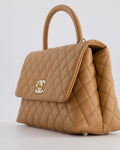 *RARE* Chanel Medium Caramel Caviar Quilted Coco Flap Bag with Champagne Gold Hardware