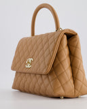 *RARE* Chanel Medium Caramel Caviar Quilted Coco Flap Bag with Champagne Gold Hardware