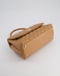 *RARE* Chanel Medium Caramel Caviar Quilted Coco Flap Bag with Champagne Gold Hardware