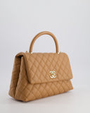 *RARE* Chanel Medium Caramel Caviar Quilted Coco Flap Bag with Champagne Gold Hardware