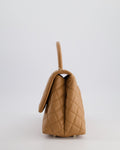 *RARE* Chanel Medium Caramel Caviar Quilted Coco Flap Bag with Champagne Gold Hardware