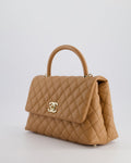 *RARE* Chanel Medium Caramel Caviar Quilted Coco Flap Bag with Champagne Gold Hardware