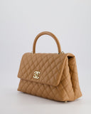 *RARE* Chanel Medium Caramel Caviar Quilted Coco Flap Bag with Champagne Gold Hardware