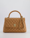 *RARE* Chanel Medium Caramel Caviar Quilted Coco Flap Bag with Champagne Gold Hardware