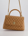 *RARE* Chanel Medium Caramel Caviar Quilted Coco Flap Bag with Champagne Gold Hardware