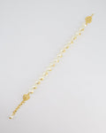 *HOT* Chanel White Pearl Chocker Necklace with Yellow Gold Logo Details