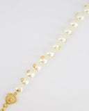 *HOT* Chanel White Pearl Chocker Necklace with Yellow Gold Logo Details