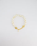 *HOT* Chanel White Pearl Chocker Necklace with Yellow Gold Logo Details