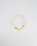 *HOT* Chanel White Pearl Chocker Necklace with Yellow Gold Logo Details
