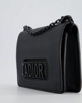 *FIRE PRICE* Christian Top quality Dior Black Matte J'ATop quality Dior Medium Flap Bag in Smooth Calfskin Leather with Black Hardware