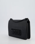 *FIRE PRICE* Christian Top quality Dior Black Matte J'ATop quality Dior Medium Flap Bag in Smooth Calfskin Leather with Black Hardware