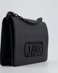 *FIRE PRICE* Christian Top quality Dior Black Matte J'ATop quality Dior Medium Flap Bag in Smooth Calfskin Leather with Black Hardware