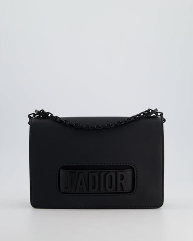 *FIRE PRICE* Christian Dior Black Matte J'ADior Medium Flap Bag in Smooth Calfskin Leather with Black Hardware