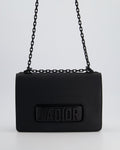 *FIRE PRICE* Christian Top quality Dior Black Matte J'ATop quality Dior Medium Flap Bag in Smooth Calfskin Leather with Black Hardware
