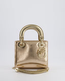 *HOT* Christian Dior Bronze Mini Lady Dior Bag In Python Leather with Champagne Gold Hardware