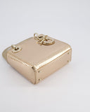 *HOT* Christian Dior Bronze Mini Lady Dior Bag In Python Leather with Champagne Gold Hardware