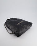 *FIRE PRICE* Chanel 22 Small Backpack Bag in Black Shiny Calfskin with Brushed Silver Hardware
