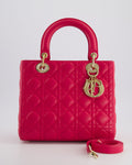 *FIRE PRICE* Christian Dior Hot Pink Lady Dior Bag in Cannage Lambskin with Silver Hardware RRP ¬£5,300