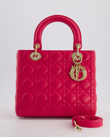 *FIRE PRICE* Christian Dior Hot Pink Lady Dior Bag in Cannage Lambskin with Silver Hardware RRP ¬£5,300