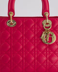 *FIRE PRICE* Christian Dior Hot Pink Lady Dior Bag in Cannage Lambskin with Silver Hardware RRP ¬£5,300
