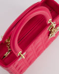 *FIRE PRICE* Christian Dior Hot Pink Lady Dior Bag in Cannage Lambskin with Silver Hardware RRP ¬£5,300