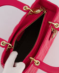 *FIRE PRICE* Christian Dior Hot Pink Lady Dior Bag in Cannage Lambskin with Silver Hardware RRP ¬£5,300