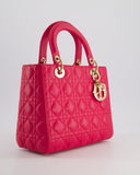 *FIRE PRICE* Christian Dior Hot Pink Lady Dior Bag in Cannage Lambskin with Silver Hardware RRP ¬£5,300
