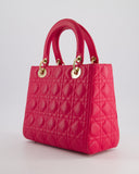 *FIRE PRICE* Christian Dior Hot Pink Lady Dior Bag in Cannage Lambskin with Silver Hardware RRP ¬£5,300